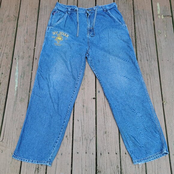 VERY RARE WU-TANG CLAN VNTG DENIM RAP BAGGY JEANS SIZE 40X31 MEN - Picture 1 of 11